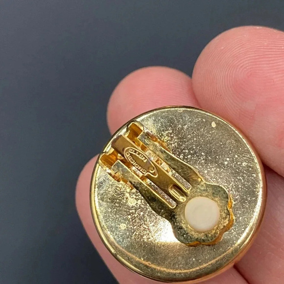 Pretty Woman Polo Navy and White Polka Dot Clip On Earrings Ellen Designs - Picture 7 of 12